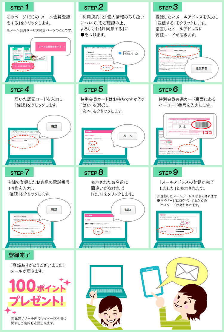 パソコンから登録方法